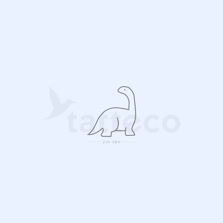 Minimalist Diplodocus Semi-Permanent Tattoo - Set of 2