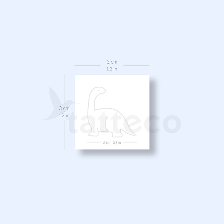 Minimalist Diplodocus Semi-Permanent Tattoo - Set of 2