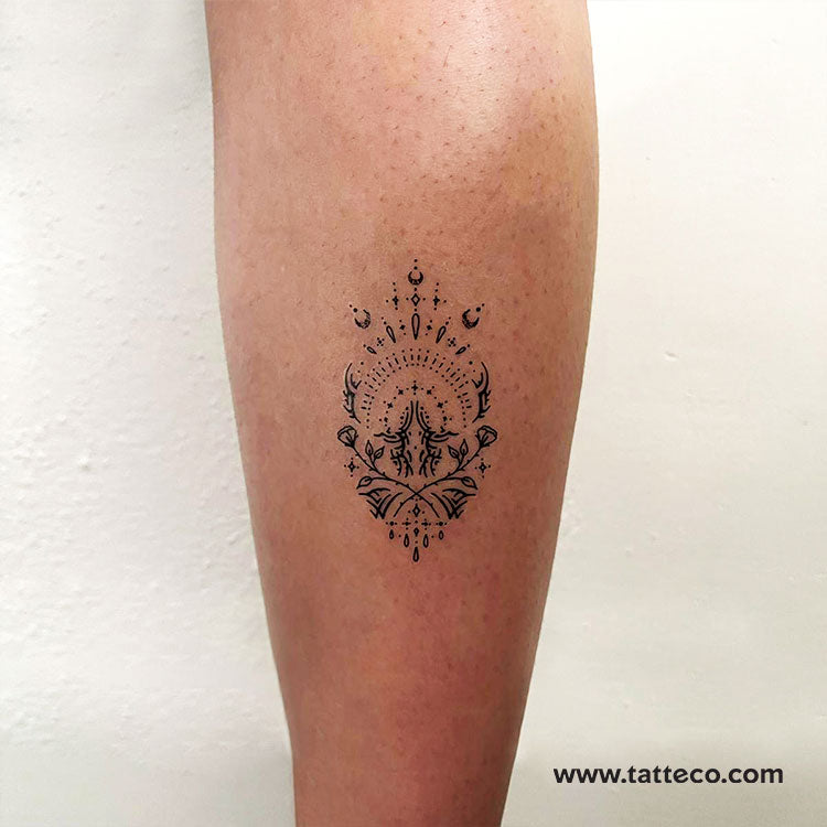 Double Rose Wristband Temporary Tattoo by Tukoi - Set of 3