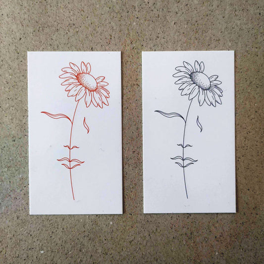 Conjunto de tatuajes temporales de pareja de margaritas soñadoras de Jakenowicz