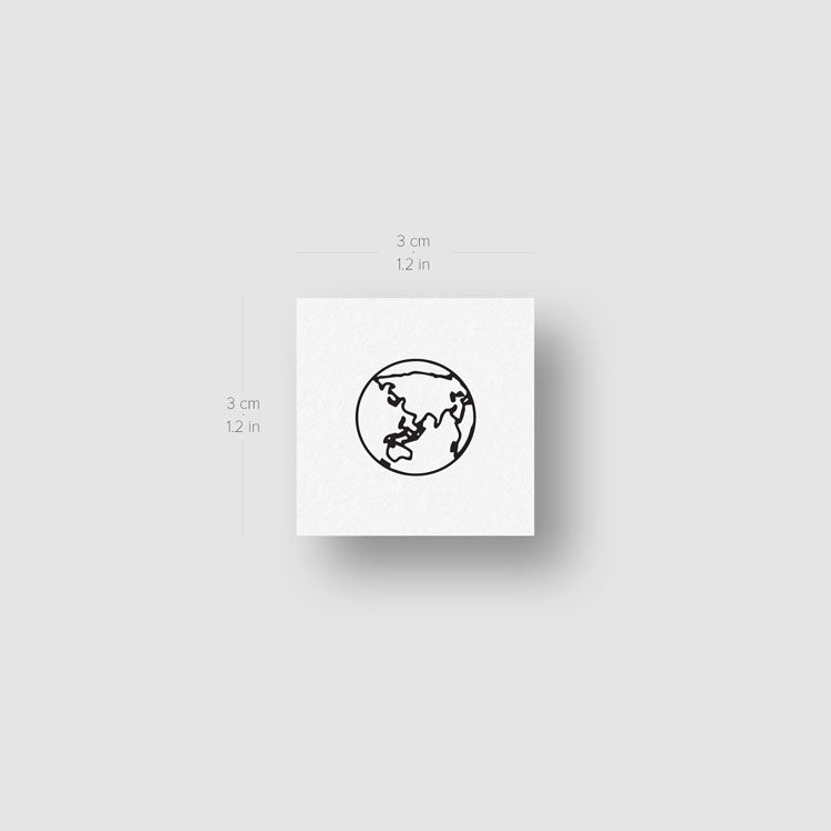 Tatuajes temporales pequeños del planeta Tierra (juego de 4 x 3)