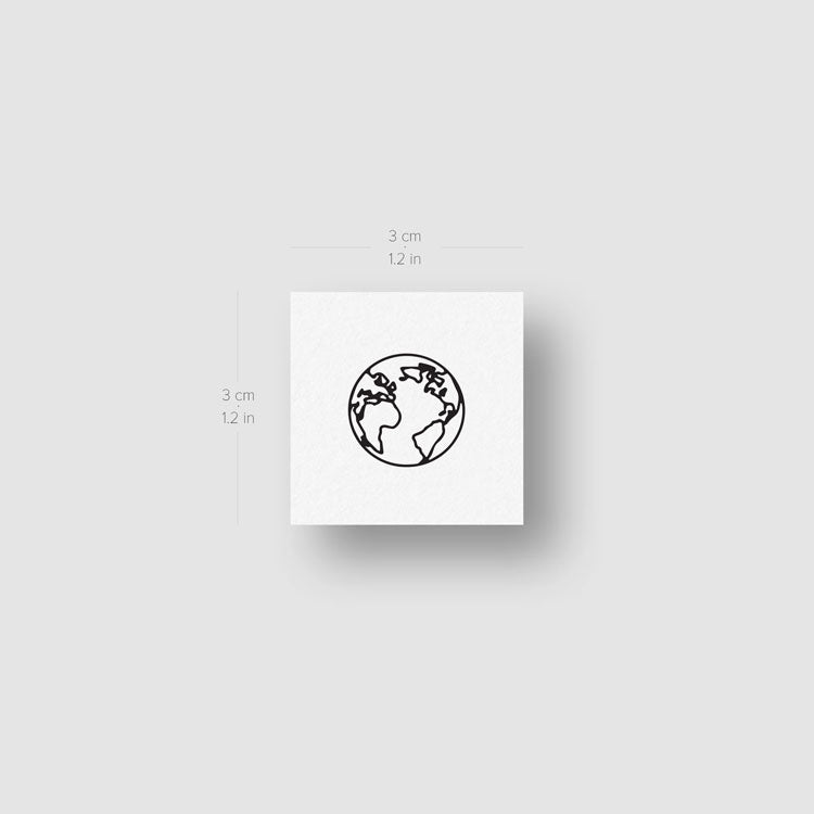Tatuajes temporales pequeños del planeta Tierra (juego de 4 x 3)