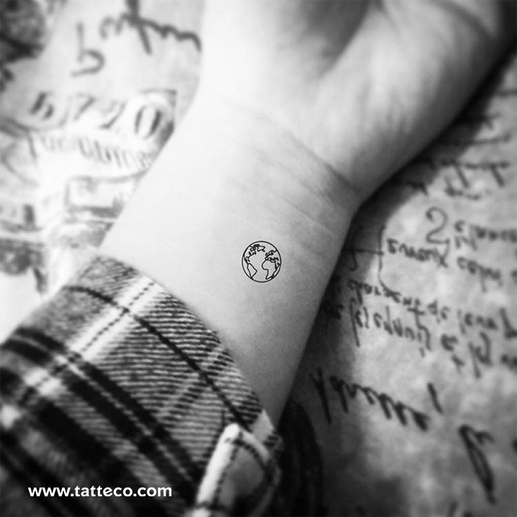 Atlantic Ocean Earth Temporary Tattoo (Set of 3)
