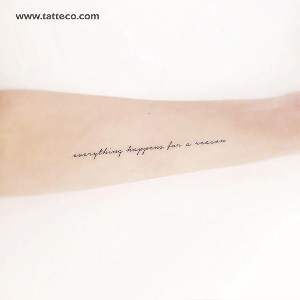 Everything Happens For A Reason Semi-Permanent Tattoo - Set of 2