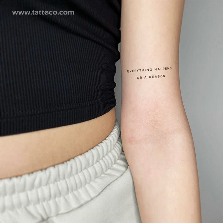 EVERYTHING HAPPENS FOR A REASON Temporary Tattoo - Set of 3