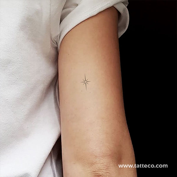 Fine Line North Star Temporary Tattoo - Set of 3