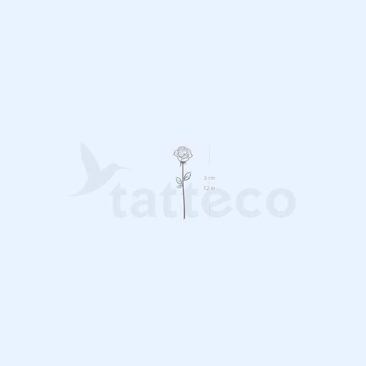 Fine Line Rose Semi-Permanent Tattoo - Set of 2