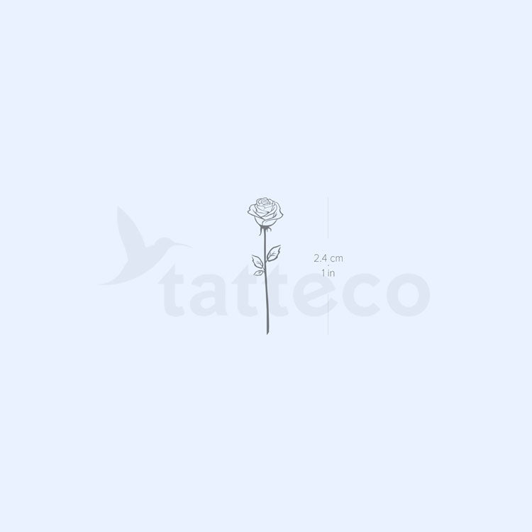 Small Fine Line Rose Semi-Permanent Tattoo - Set of 2