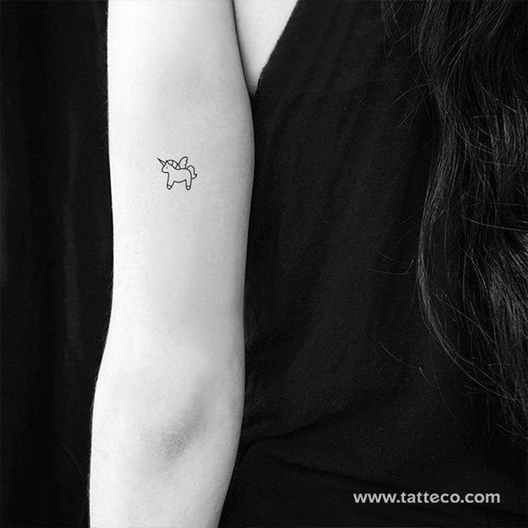 Tatuaje temporal de unicornio - Juego de 3