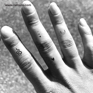 Finger Temporary Tattoos - Set of 4 x 3