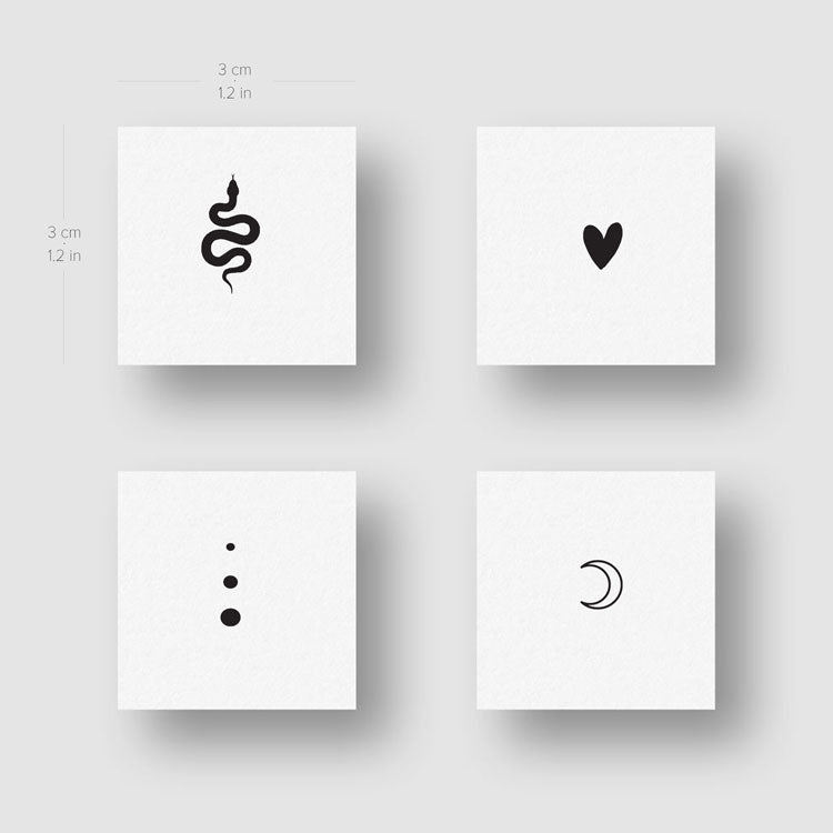 Finger Temporary Tattoos - Set of 4 x 3