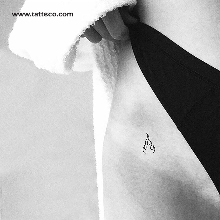 Fire Flame Temporary Tattoo - Set of 3