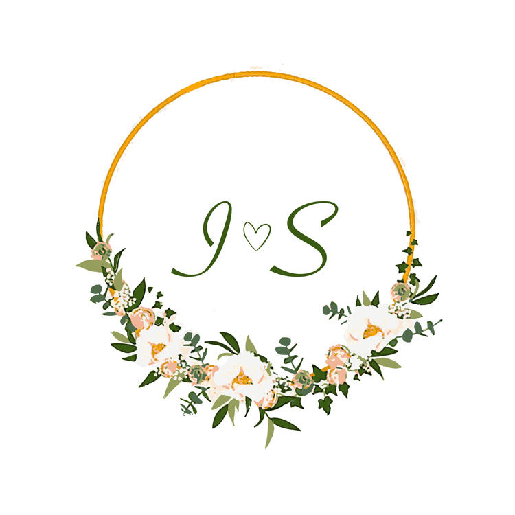 Flower Wreath Custom Temporary Tattoo for Weddings - Set of 300