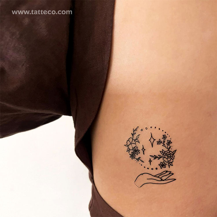 Flower Hand Temporary Tattoo by Tukoi - Set of 3