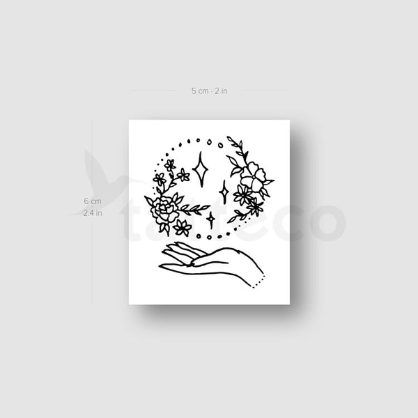 Flower Hand Temporary Tattoo by Tukoi - Set of 3