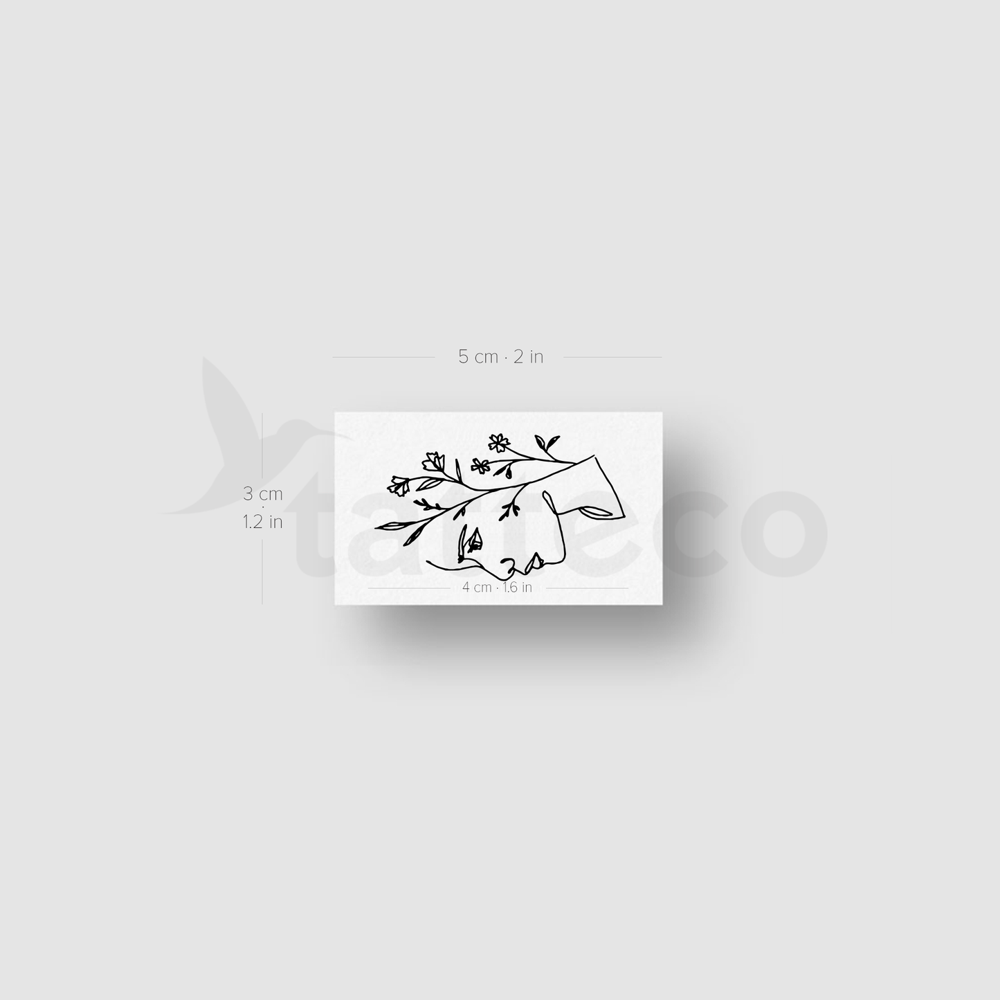 Tatuaje temporal de mujer floreciente de Tukoi - Juego de 3