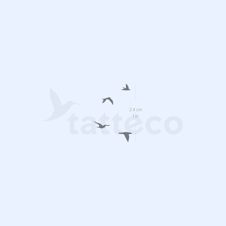 Minimalist Flying Birds Semi-Permanent Tattoo - Set of 2