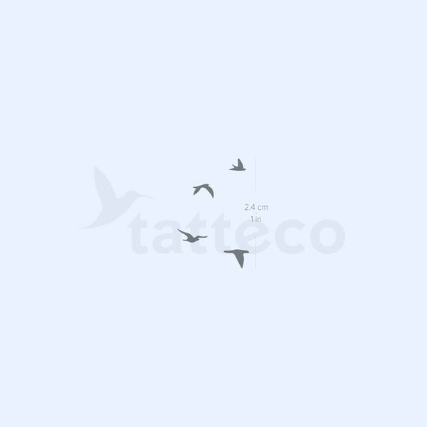 Minimalist Flying Birds Semi-Permanent Tattoo - Set of 2