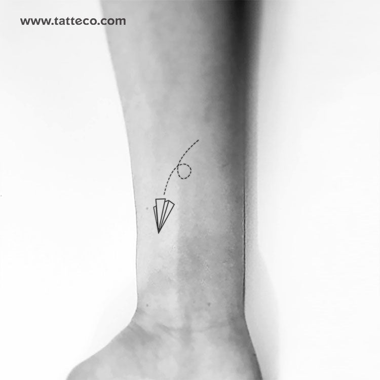 Flying Paper Plane Temporary Tattoo - Set of 3