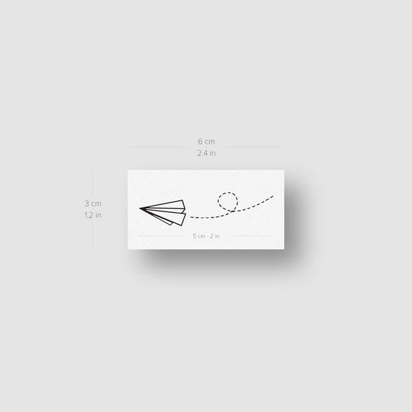 Flying Paper Plane Temporary Tattoo - Set of 3