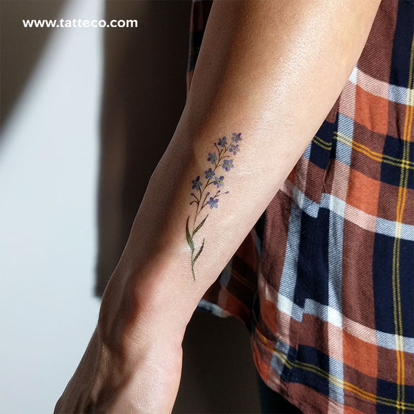 Watercolor Forget-me-not Temporary Tattoo - Set of 3