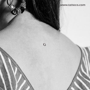 G Serif Capital Letter Temporary Tattoo - Set of 3