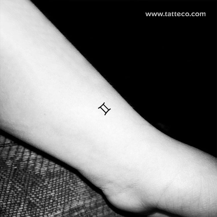 Gemini Zodiac Symbol Temporary Tattoo - Set of 3