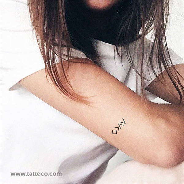 Small God is Greater Than My Highs and Lows Symbol Temporary Tattoo - Set of 3