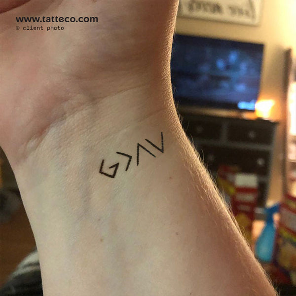 Small God is Greater Than My Highs and Lows Symbol Temporary Tattoo - Set of 3