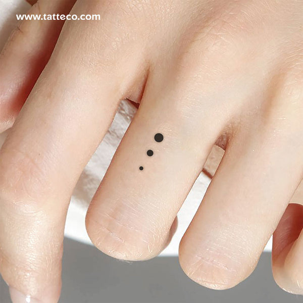Three Tiny Gradual Dots Temporary Tattoo - Set of 3
