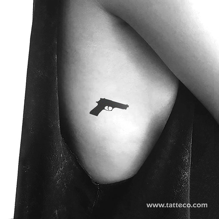 Gun Temporary Tattoo - Set of 3