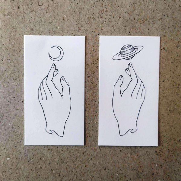 Luna and Saturn Temporary Tattoo Set by Jakenowicz