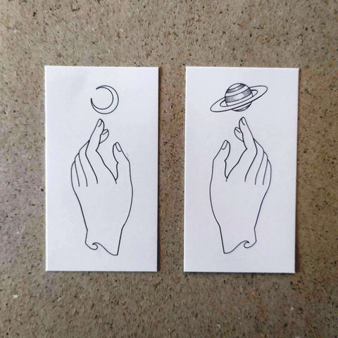 Luna and Saturn Temporary Tattoo Set by Jakenowicz