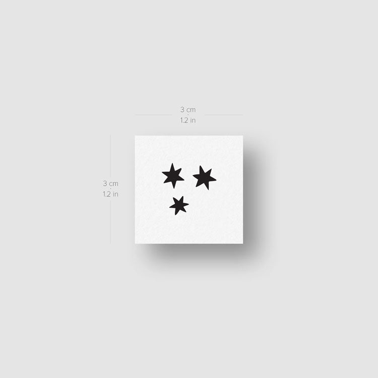 Three Stars Temporary Tattoo - Set of 3