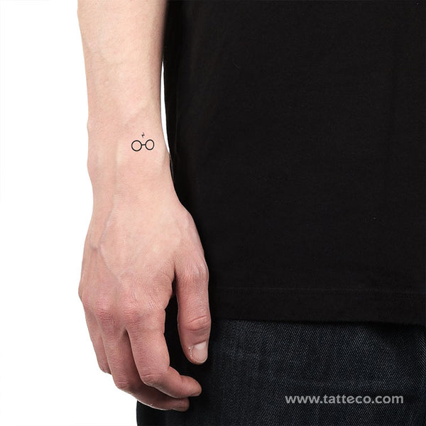 Glasses and Scar Temporary Tattoo - Set of 3