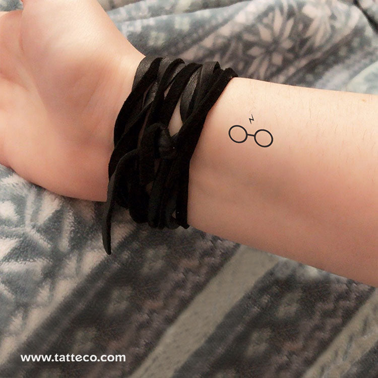 Glasses and Scar Temporary Tattoo - Set of 3