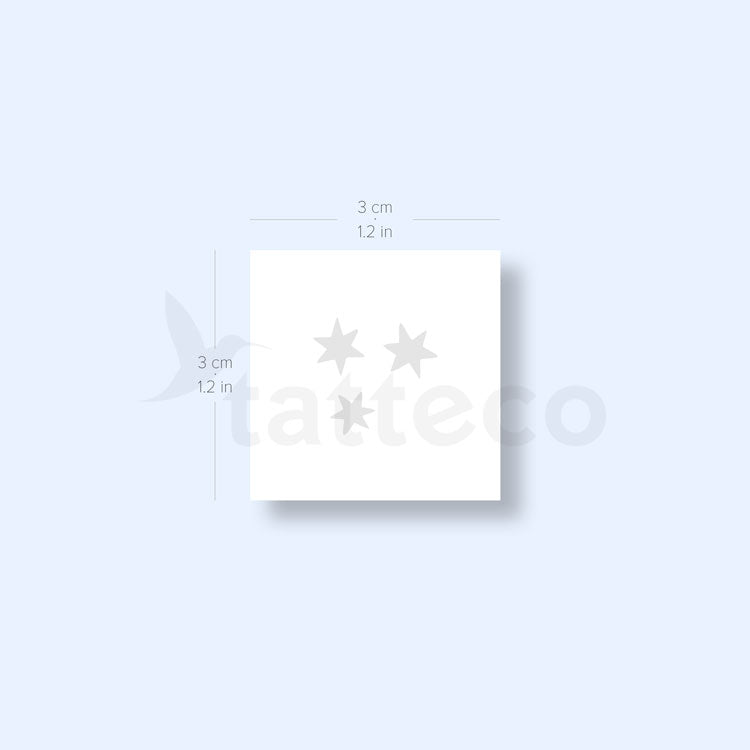Three Stars Semi-Permanent Tattoo - Set of 2