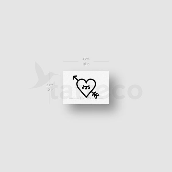 Heart And Arrow Temporary Tattoo by 1991.ink - Set of 3