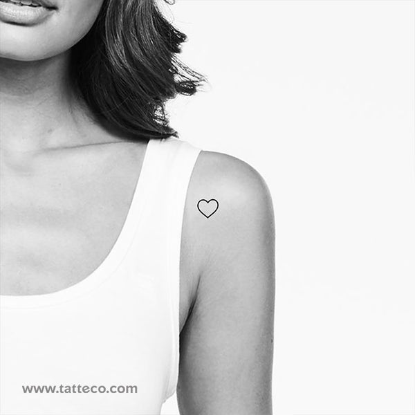 Minimalist Heart Outline Temporary Tattoo for Weddings - Set of 100
