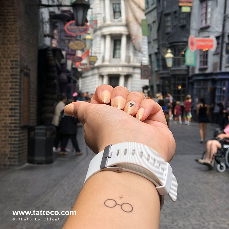 Glasses and Scar Temporary Tattoo - Set of 3