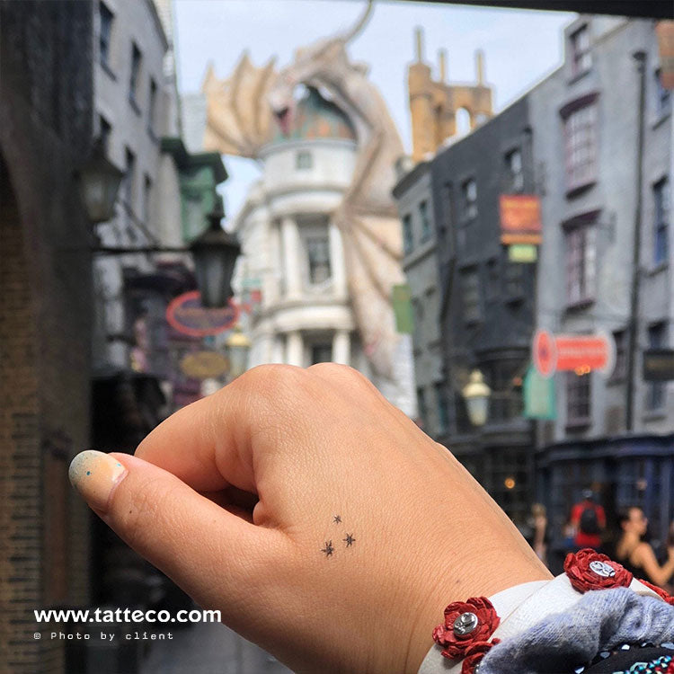 Small Three Stars Temporary Tattoo - Set of 3