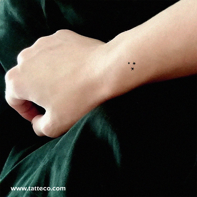 Small Three Stars Temporary Tattoo - Set of 3