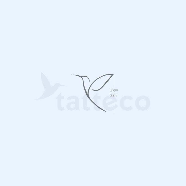 Minimalist Tatteco Hummingbird Semi-Permanent Tattoo - Set of 2