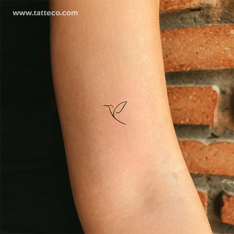 Minimalist Tatteco Hummingbird Temporary Tattoo - Set of 3