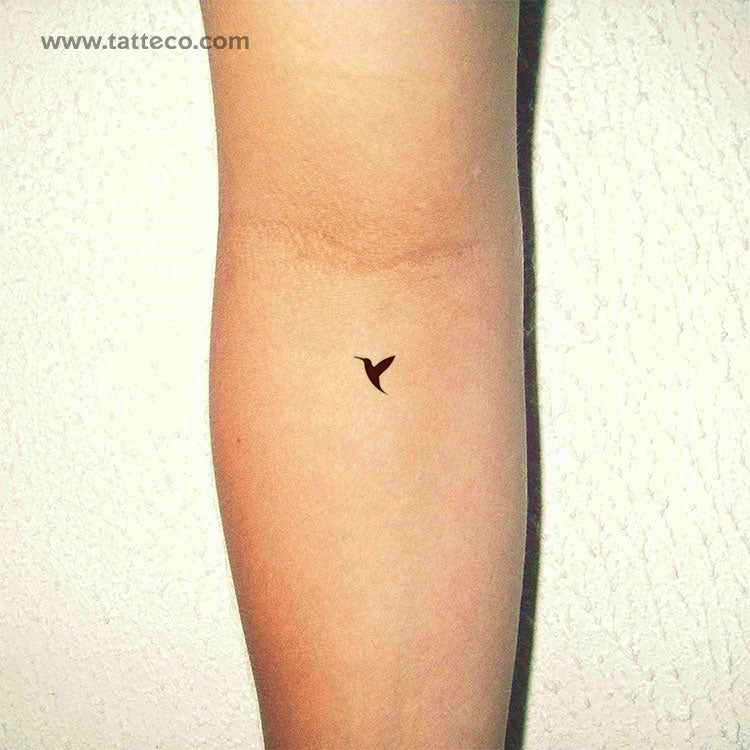 Small Tatteco Hummingbird (left) Temporary Tattoo - Set of 3