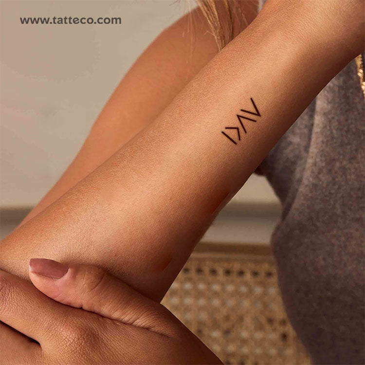Small I Am Greater Than My Highs and Lows Symbol Temporary Tattoo - Set of 3