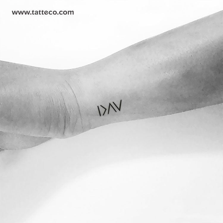 Small I Am Greater Than My Highs and Lows Symbol Temporary Tattoo - Set of 3