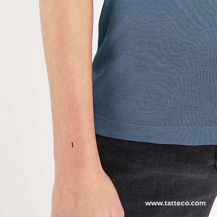 I Serif Capital Letter Temporary Tattoo - Set of 3
