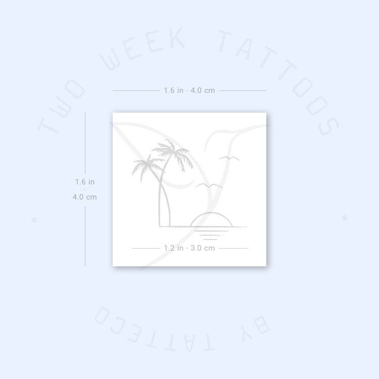 Tropical Sunset Semi-Permanent Tattoo - Set of 2