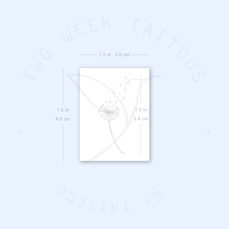 Small Blowing Dandelion Semi-Permanent Tattoo - Set of 2